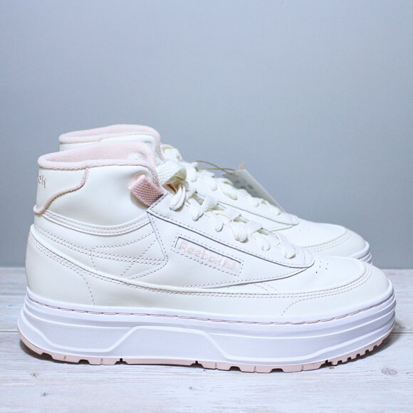 Womens Size US 8 Reebok Club C Geo Mid Athletic Shoe - Chalk / Possibly Pink